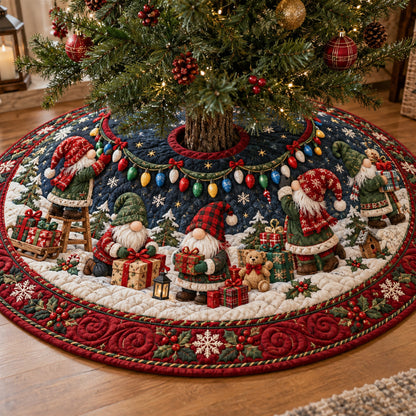 Santa Toy Workshop Christmas Quilted Tree Skirt SN0TV424