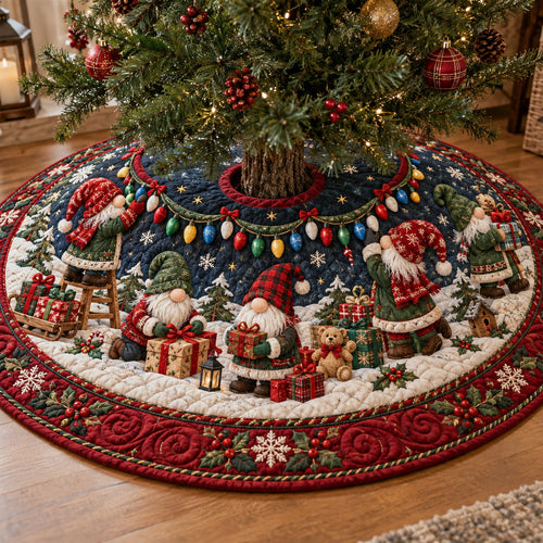 Santa Toy Workshop Christmas Quilted Tree Skirt SN0TV424
