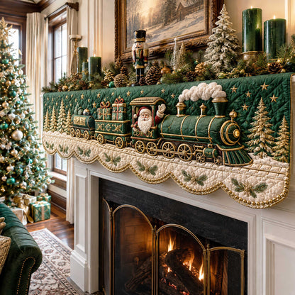 Santa Train Quilted Mantel Scarf SN0TD274