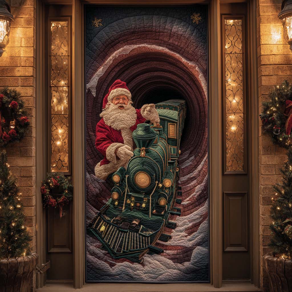 Santa Train Rider Quilted Door Cover NCU0XD1956