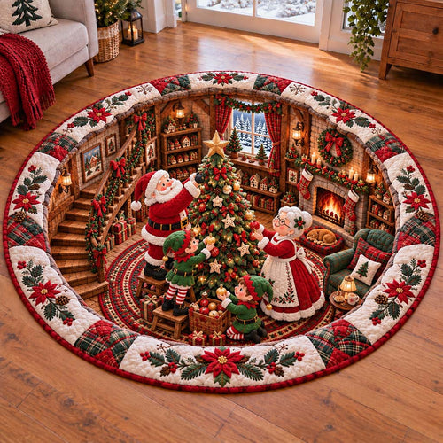 Santa Tree Quilted Round Mat SN0HH0726
