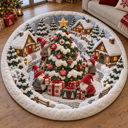 Santa Village Dreams Quilted Round Mat SN0TV439