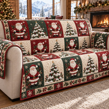 Santa Winter Village Quilted Sofa Cover SN0TV413