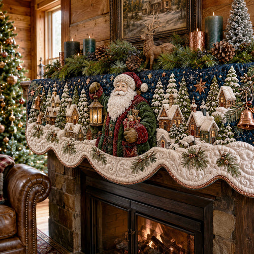 Santa Wishes Quilted Mantel Scarf SN0TD246