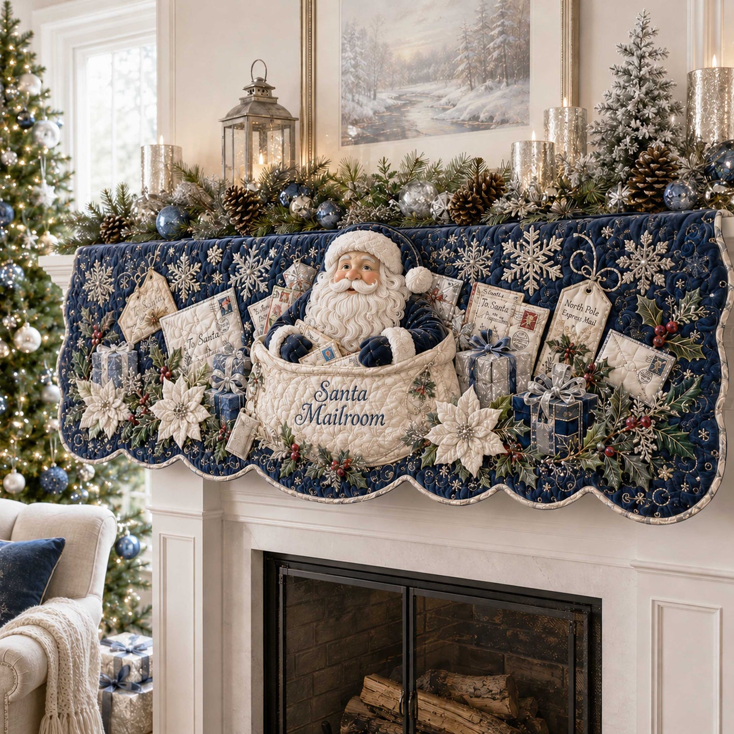 Santa Wonder Quilted Mantel Scarf SN0TD250