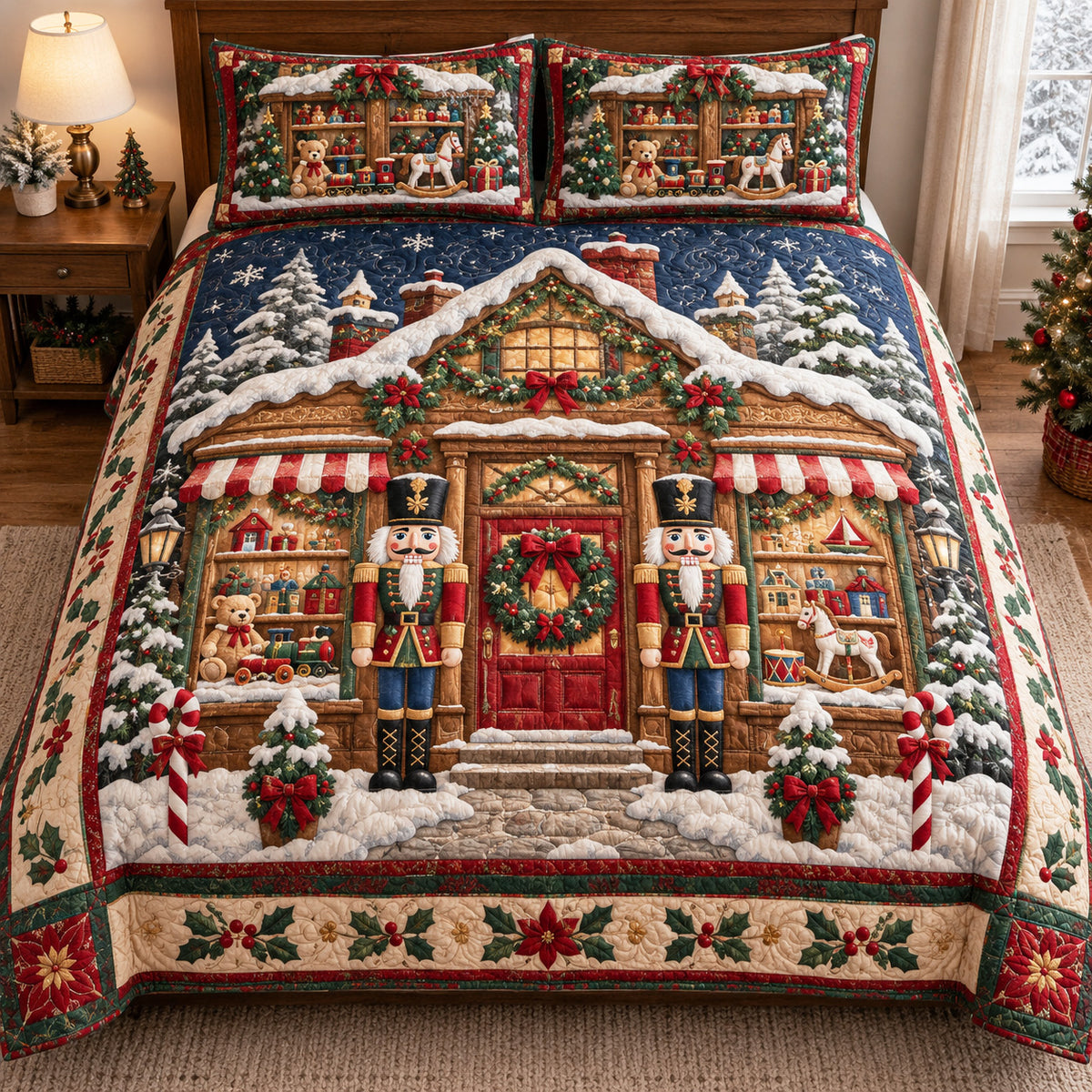 Santa Workshop 3-Piece Quilted Bedding Set SN0TV824