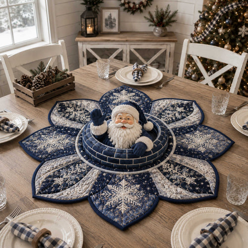 Santa Workshop Custom Shape Quilted Table Topper SN0TD187