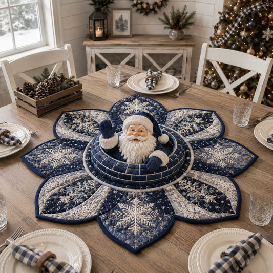 Santa Workshop Custom Shape Quilted Table Topper SN0TD187