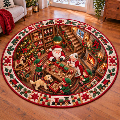 Santa Workshop Quilted Round Mat SN0HH0722