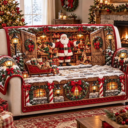 Santa Workshop Toys Quilted Sofa Cover SN0TD1270