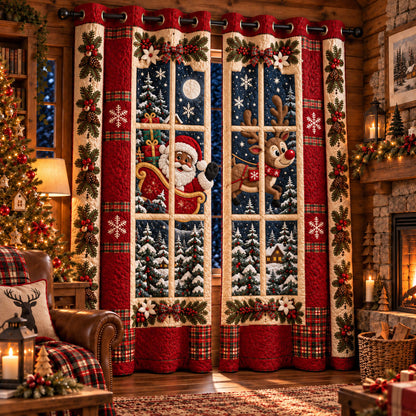 Santa’s Festive Window Quilted Curtains SN0PT1255