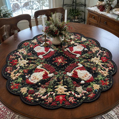 Santa’s Merry Gathering Custom Shape Quilted Table Topper SN0PT689