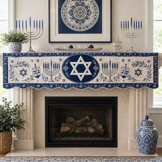 Sapphire Menorah Quilted Mantel Scarf SN0TV213