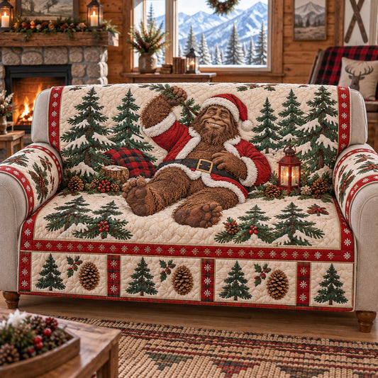 Sasquatch Santa Quilted Sofa Cover SN0TD510