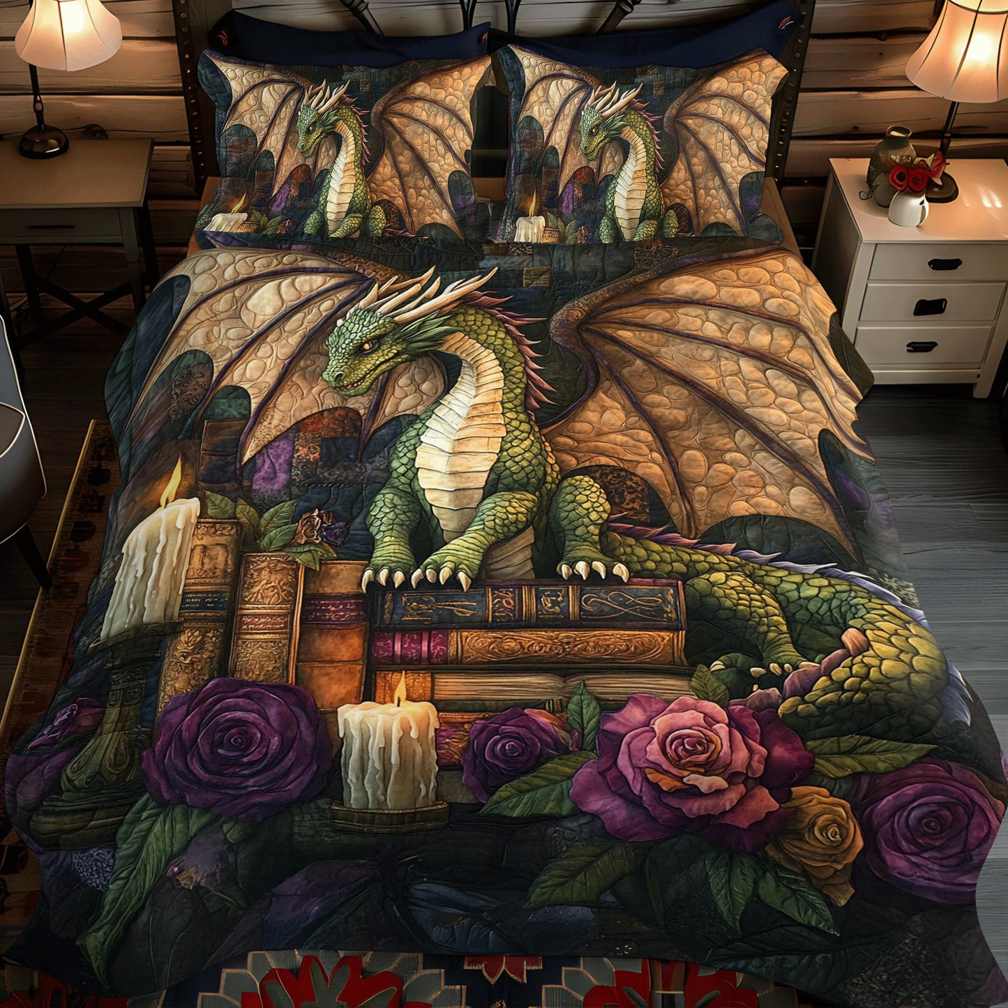 Scaled Sovereign 3-Piece Quilted Bedding Set NCU0DV2406