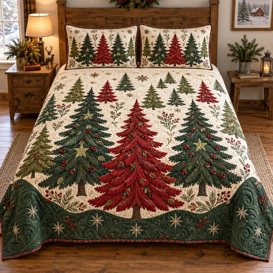 Scarlet Evergreen 3-Piece Quilted Bedding Set SN0TV769