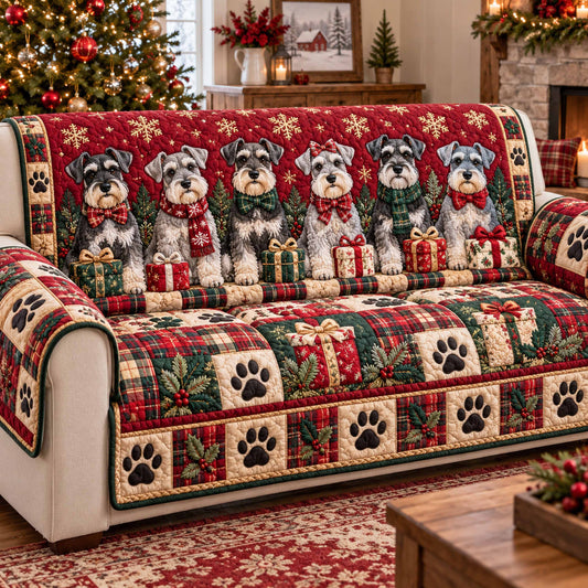 Schnauzer Charm Quilted Sofa Cover SN0TD1245