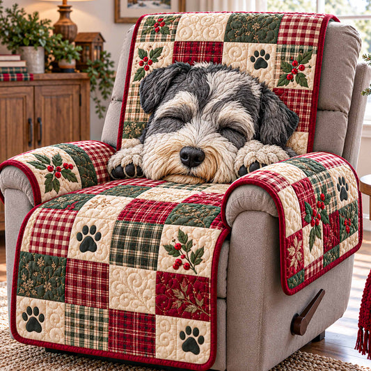 Schnauzer Christmas Quilted Sofa Cover SN0TD1240