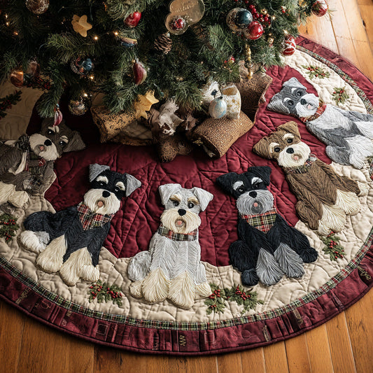 Schnauzer Claus Quilted Christmas Tree Skirt NCU0DV7943