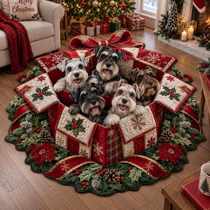 Schnauzer Gift Box Custom Shape Area Rug SN0DV779