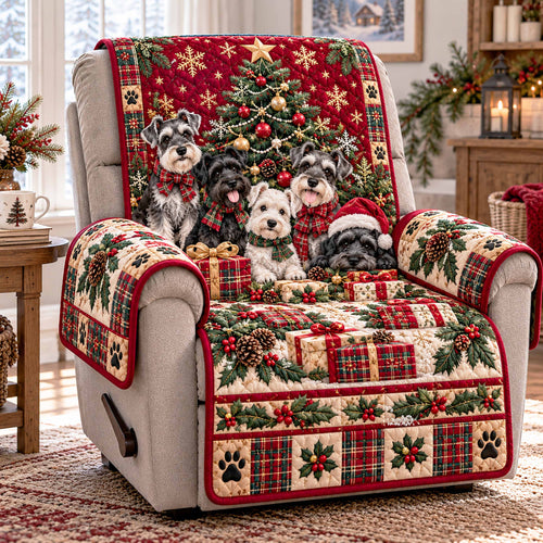 Schnauzer Holiday Quilted Sofa Cover SN0TD1241