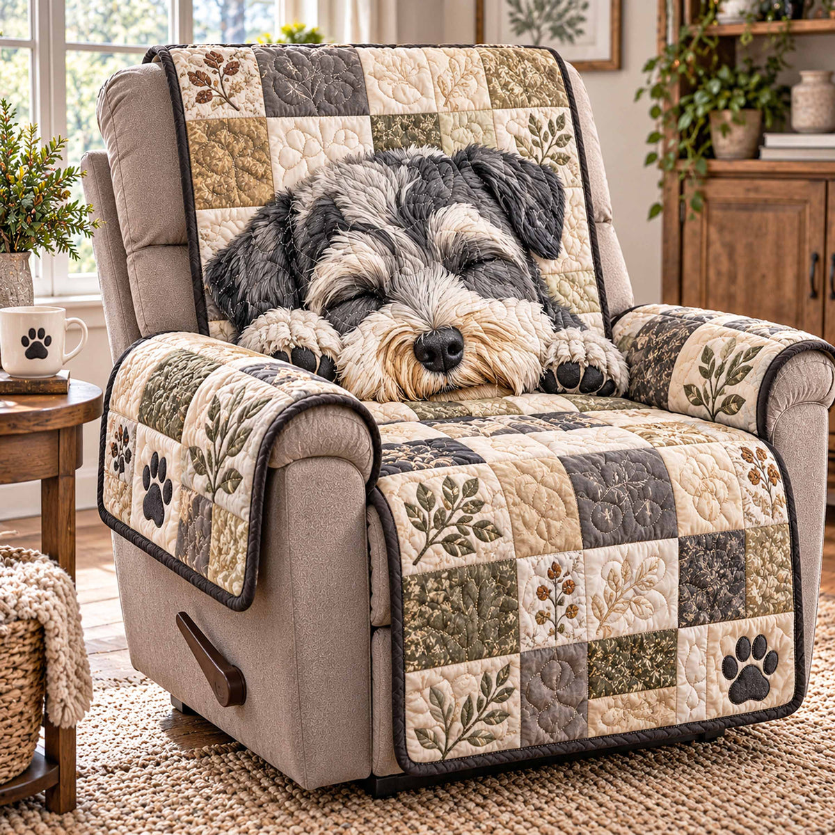 Schnauzer Memories Quilted Sofa Cover SN0TD1249
