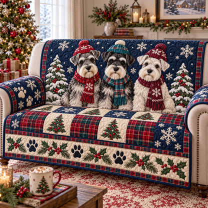 Schnauzer Squad Quilted Sofa Cover SN0TD1239