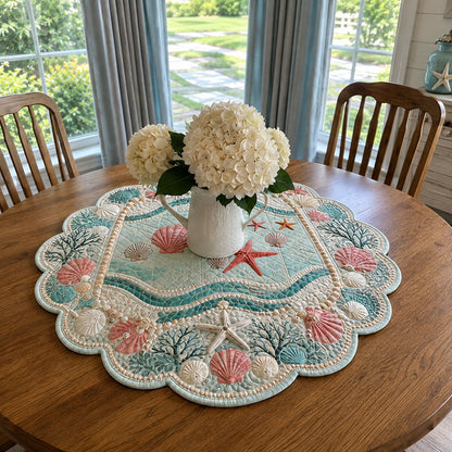 Seaside Porcelain Custom Shape Quilted Table Topper SN0PT896