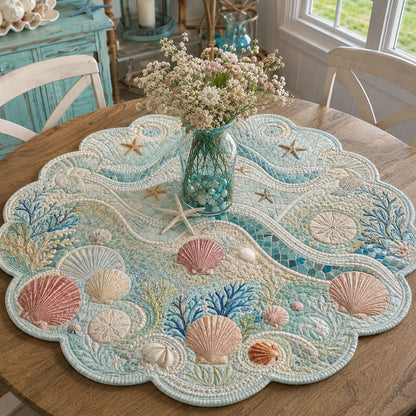 Seaside Wishes Custom Shape Quilted Table Topper SN0PT898