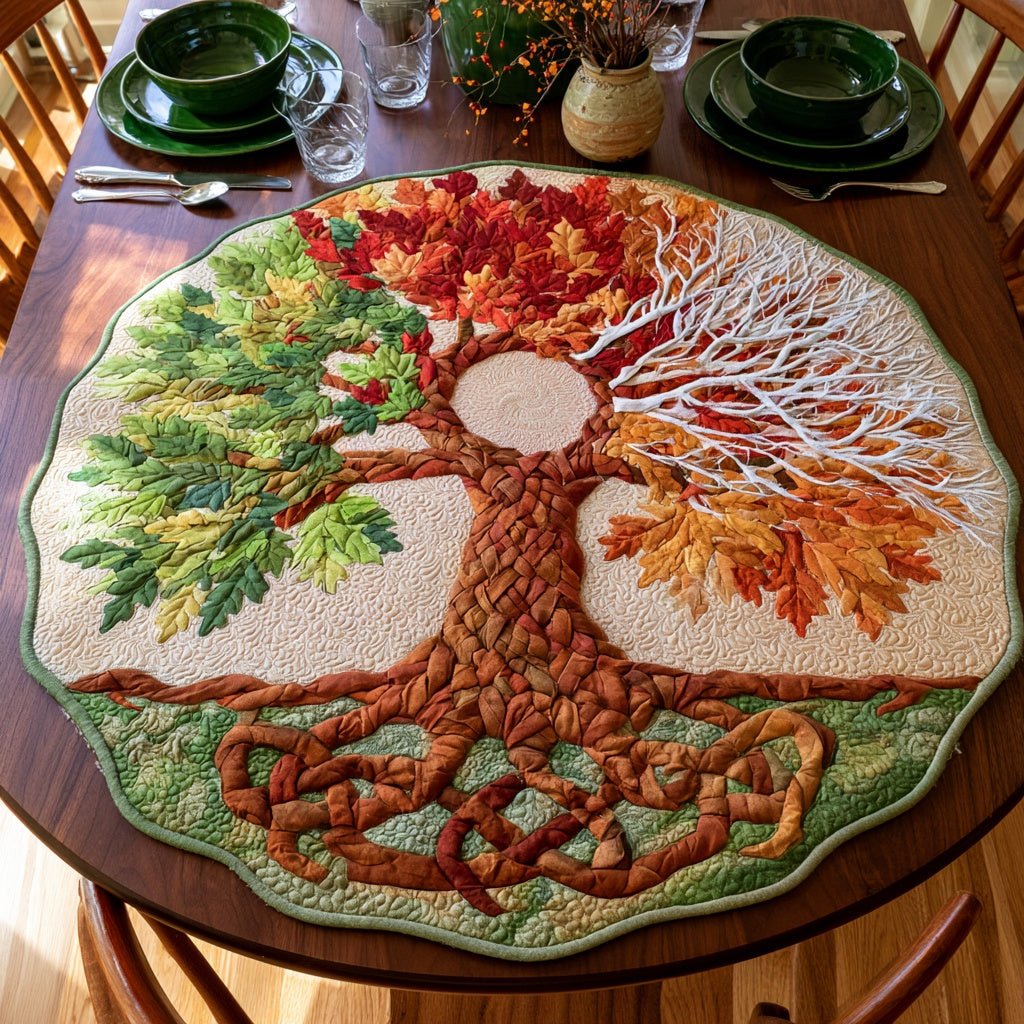 Seasonal Branches Custom Shape Quilted Table Topper NCU0LV285