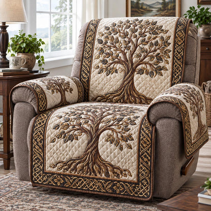 Sepia Roots Tree Quilted Sofa Cover SN0DV976
