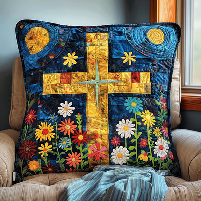 Serene Cross Quilted Pillow Case NCU0TH1077
