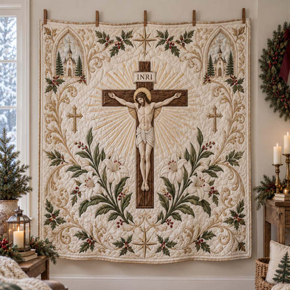 Serene Crucifixion Quilted Blanket SN0HH0854