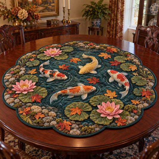 Serene Koi Custom Shape Quilted Table Topper SN0HH0654