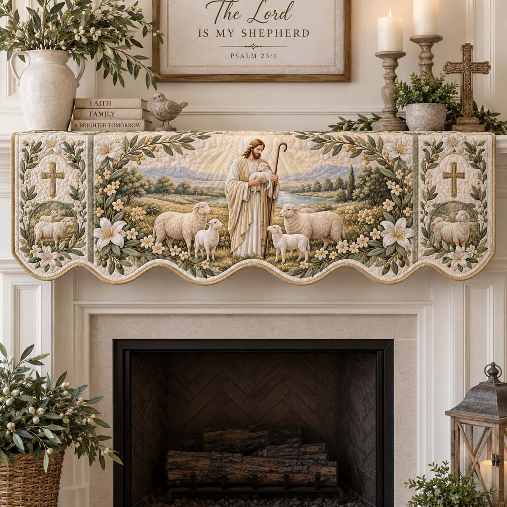 Serene Meadows Quilted Mantel Scarf SN0HH0850
