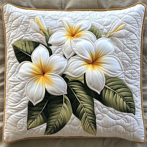 Serene Plumeria Quilted Pillow Case NCU0VL1988