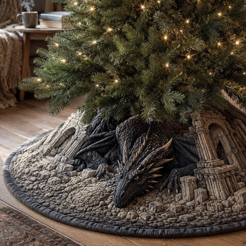 Shadow Ruins Dragon Christmas Quilted Tree Skirt SN0DV191