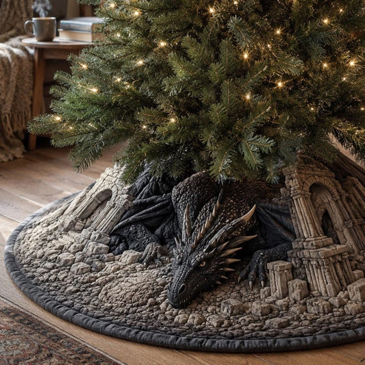 Shadow Ruins Dragon Christmas Quilted Tree Skirt SN0DV191