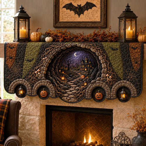 Shadow Hollow Quilted Mantel Scarf SN0TD309
