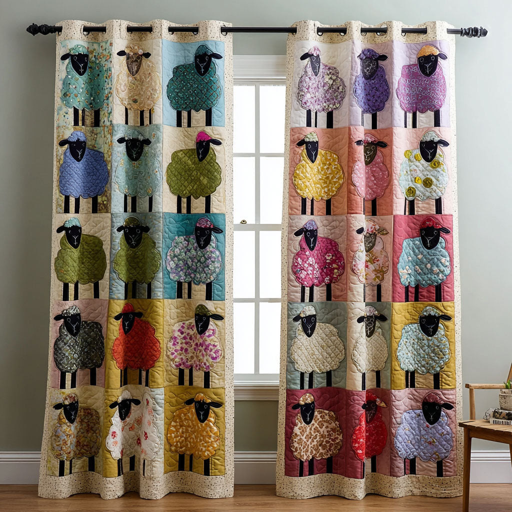 Sheep Parade Quilted Curtains NCU0KD032