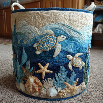 Shell Shine Quilted Laundry Basket NCU0PTT704