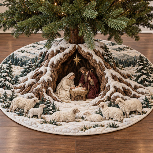 Shepherd Flock Nativity Quilted Tree Skirt SN0TV1066