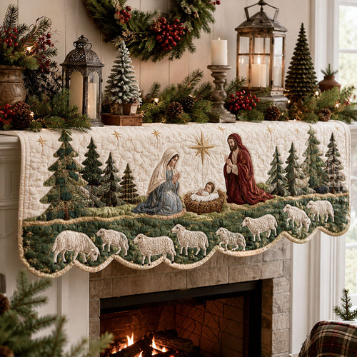 Shepherds of Silent Night Quilted Mantle Scarf SN0PT661