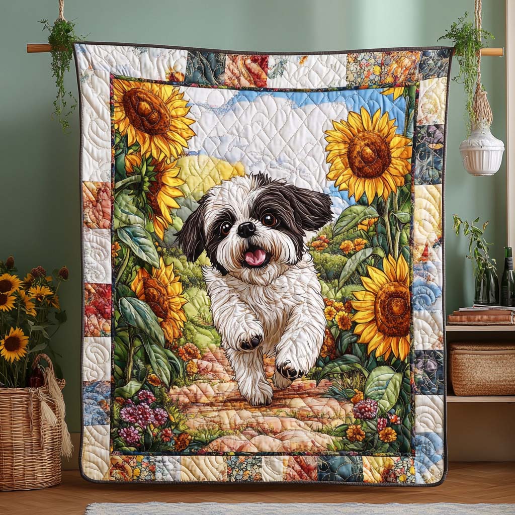 Shih Tzu Sweethearts Quilted Blanket NCU0DK458