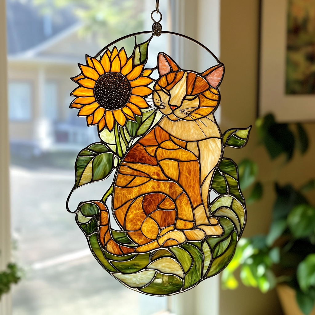 Shimmering Cat Eyes - Window Hanging Suncatcher NCU0PD083