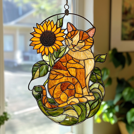 Shimmering Cat Eyes - Window Hanging Suncatcher NCU0PD083