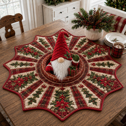 Silent Gnome Night Custom Shape Quilted Table Topper SN0HH0066