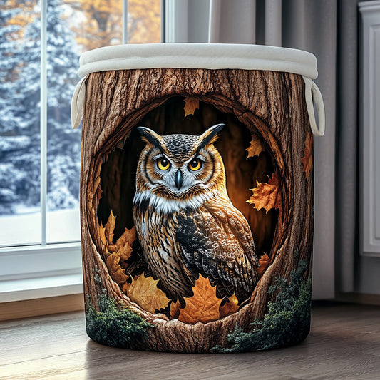Silent Owl Quilted Laundry Basket NCU0PVL720