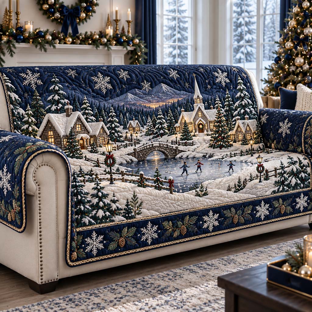 Skater Village Quilted Sofa Cover SN0HH0483