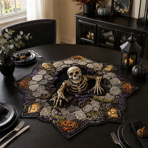 Skeleton Grave Breakout Custom Shape Quilted Table Topper SN0DV379